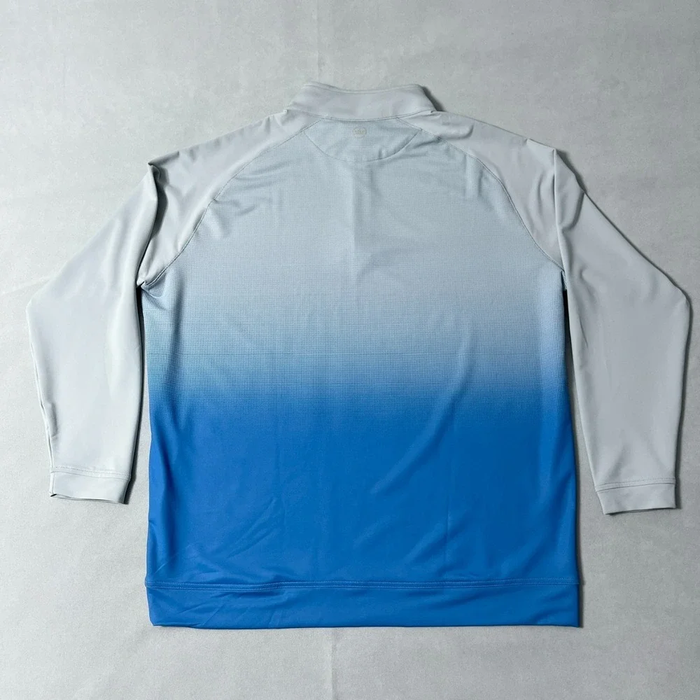 Peter Millar 1/4 Zip Pullover Men XL Gray Blue Ombre Performance Golf